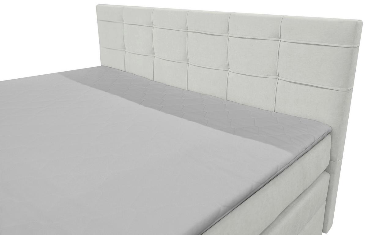 Boxspringbett Mitto mit Topper 140x200 cm - Creme/Schwarz, KONVENTIONELL, Textil/Metall (140/200cm)
