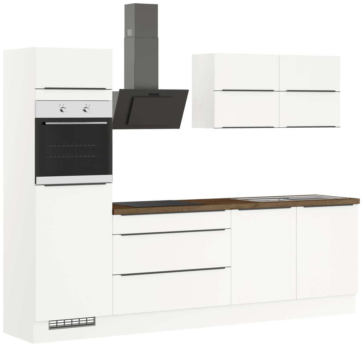 Küchenleerblock Ip3150 - Eiche dunkel/Weiß, Design, Holzwerkstoff (280cm) - Impuls