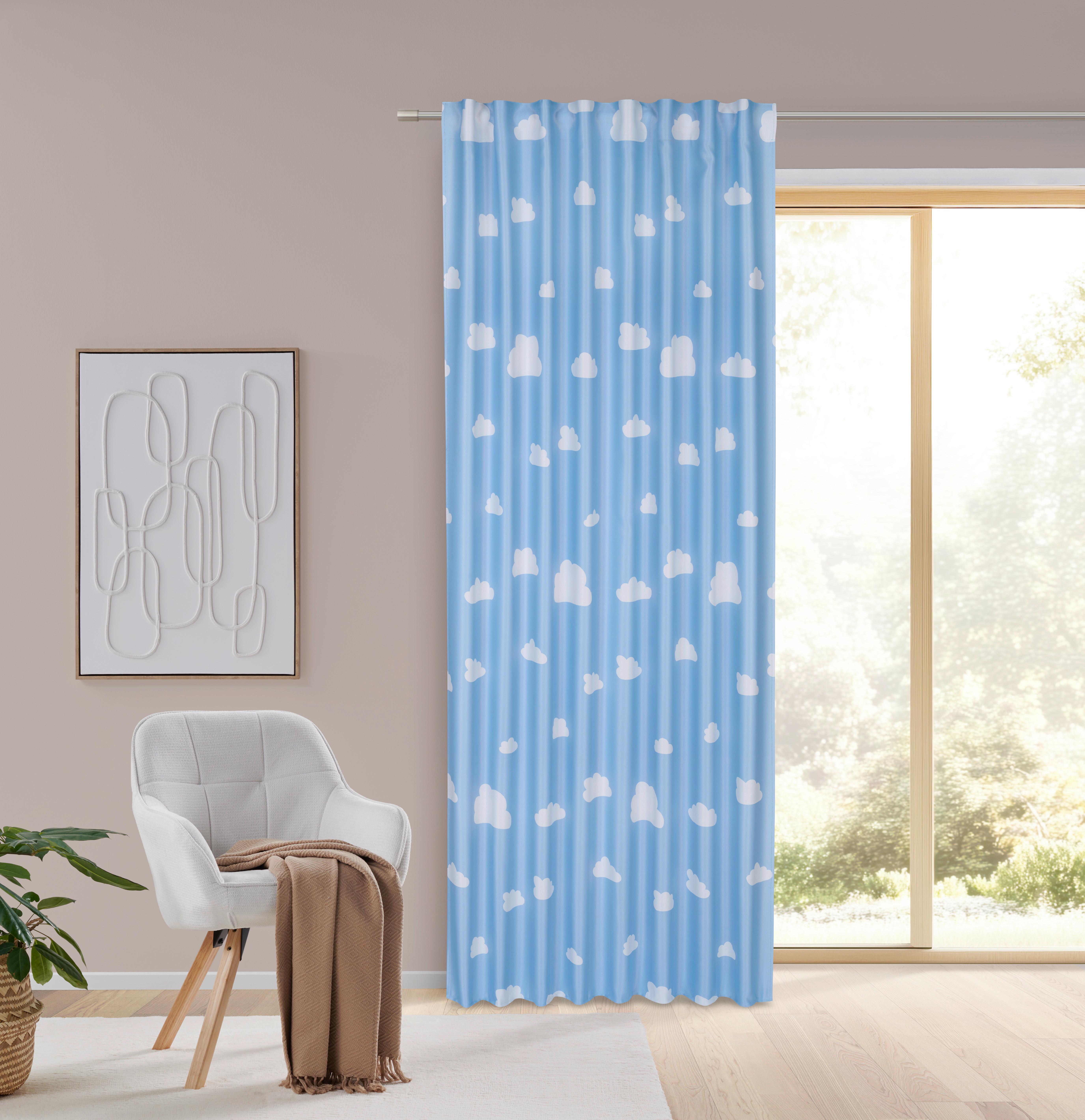 ZATEMŇOVACÍ ZÁVĚS OSCAR - modrá, Konvenční, textil (135/245cm) - Mömax