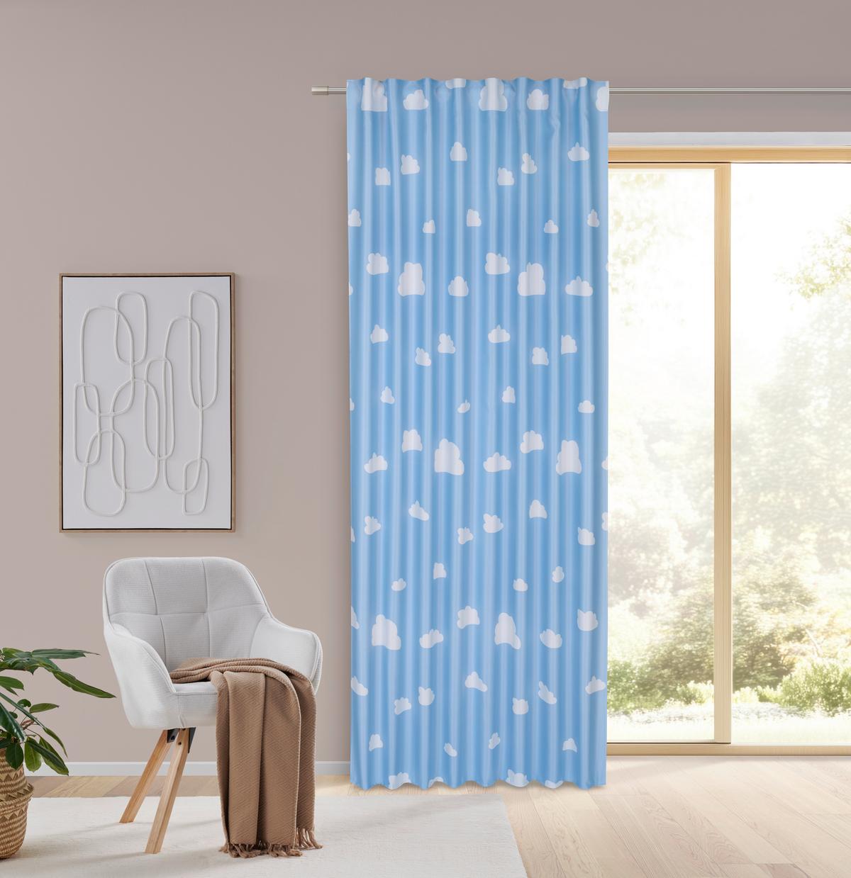 ZATEMŇOVACÍ ZÁVĚS OSCAR - modrá, Konvenční, textil (135/245cm) - Mömax