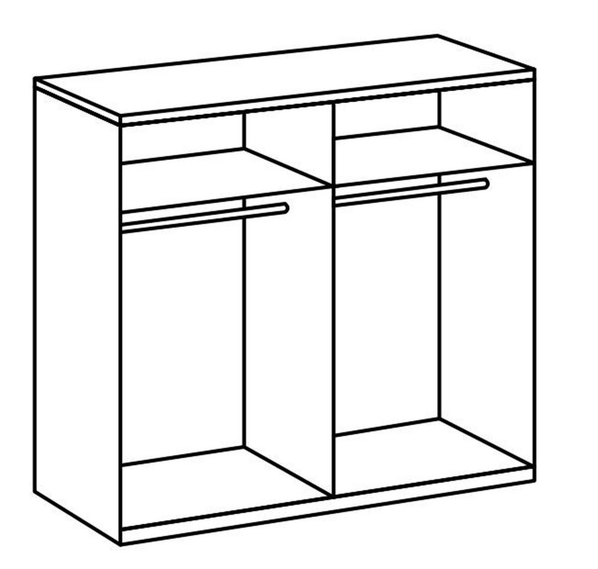 Drehtürenschrank B: 200 cm Level, Weiß/Eiche Dekor - Eichefarben/Weiß, MODERN, Holzwerkstoff (200/216/58cm) - MID.YOU