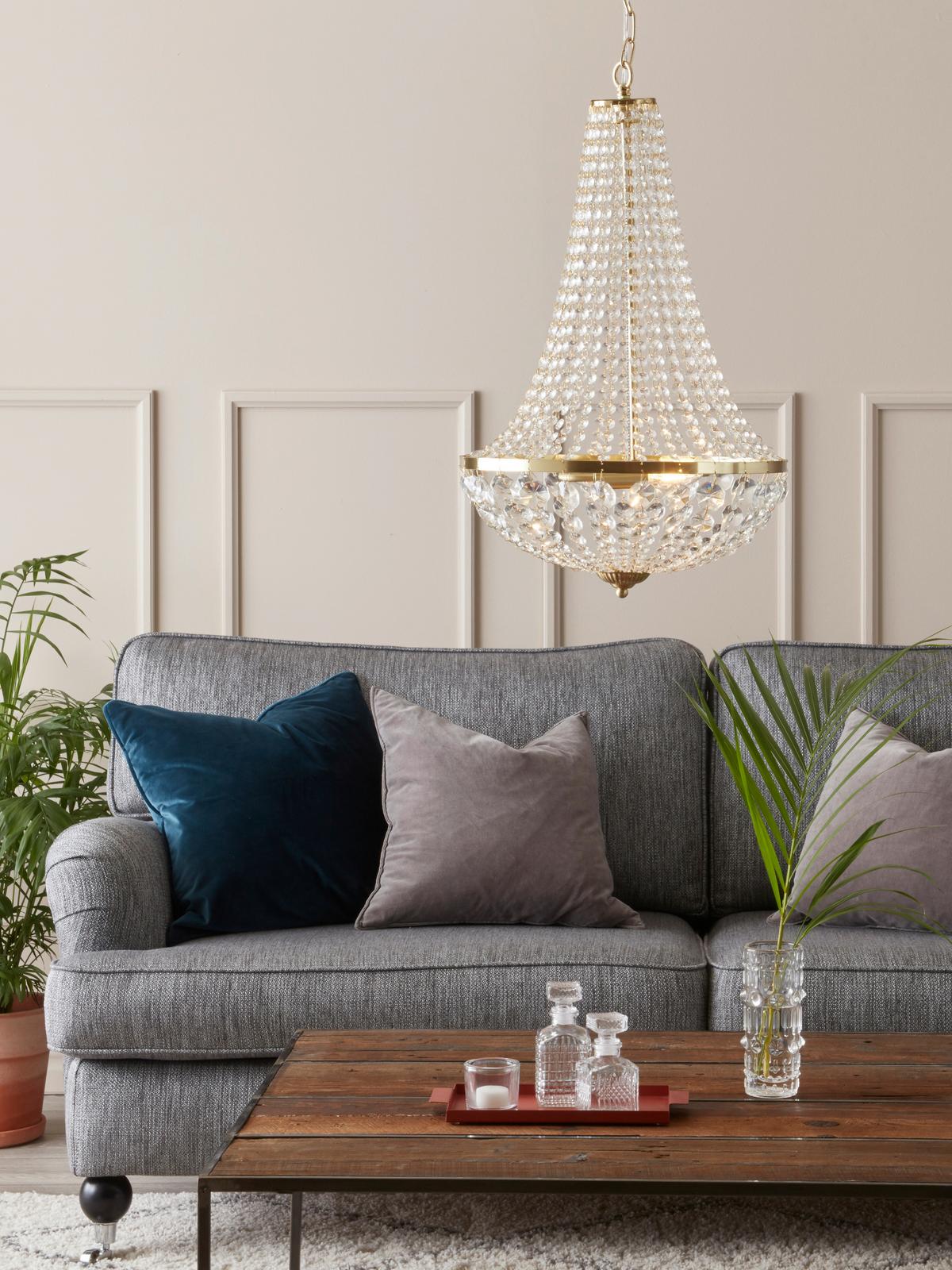 Kronleuchter Gränsö - Goldfarben, Basics, Glas/Metall (40/55cm) - Markslöjd