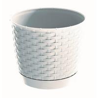 Virágcserép Ratolla 22cm - fehér, műanyag (22cm)