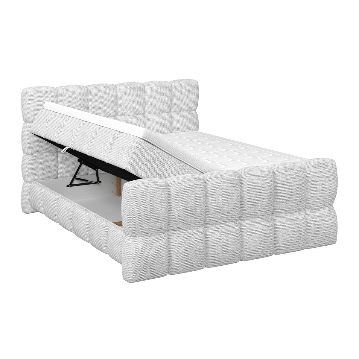 Boxspringbett Brisbane inkl. Bettkasten 200x200 - Grauweiß/Schwarz, Trend, Holz/Holzwerkstoff (200/200cm) - Sembella