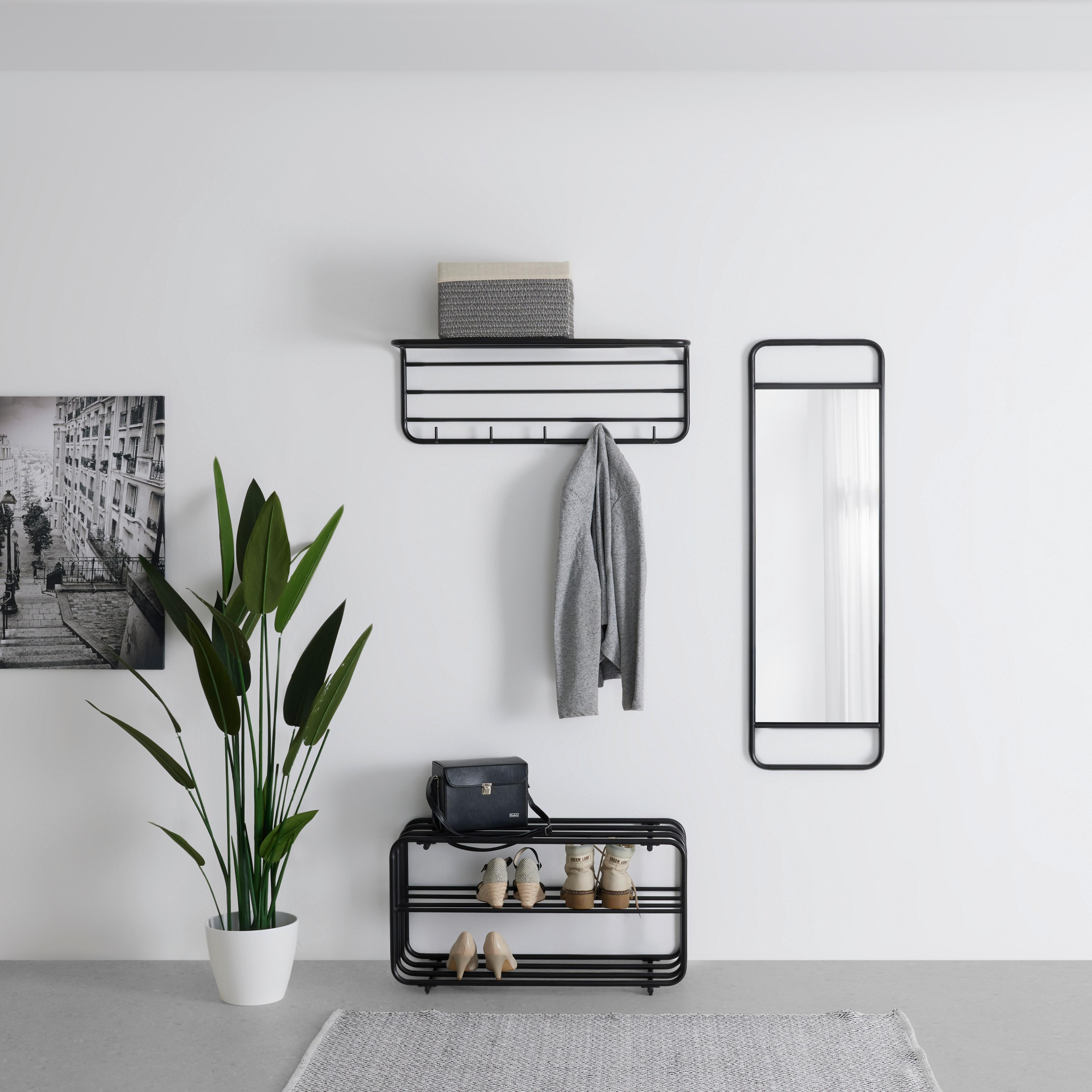 REGÁL NA BOTY PIPE -EXKLUSIV- - černá, Moderní, kov (80/42/30cm) - Mömax