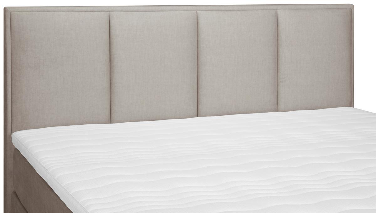 Boxspringbett mit Topper 180x200 cm Graz, Taupe - Taupe/Alufarben, MODERN, Textil (180/200cm) - MID.YOU