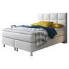 Boxspringbett Mit Topper Lederlook 140x210 Miami-F - Silberfarben/Weiß, KONVENTIONELL, Leder/Textil (140/115/210cm) - MID.YOU