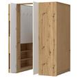 Eckschrank Begehbar mit Regal 120cm Box, Eiche Dekor/Weiß - Eichefarben/Weiß, MODERN, Holzwerkstoff (120/205/150cm) - Ondega