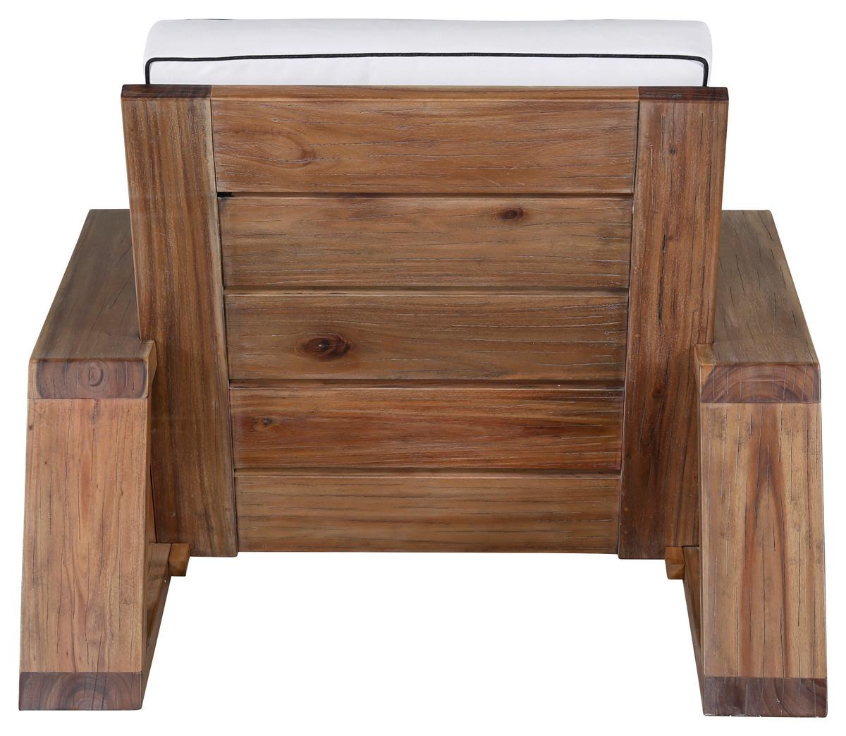 Loungesessel Daria - Weiß/Akaziefarben, KONVENTIONELL, Holz (100/70/92cm) - Gardenson