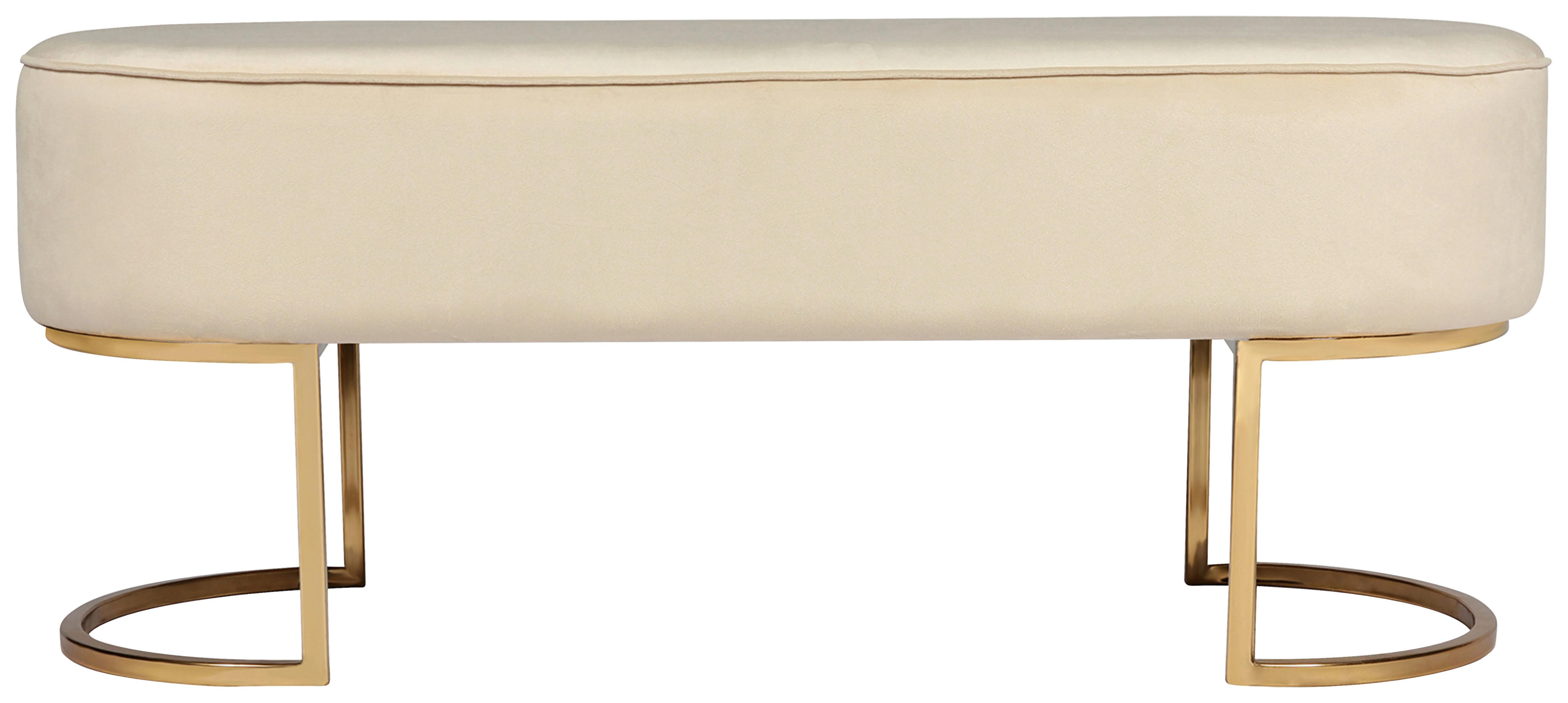 LAVICA ATHEA 225 - zlatá/krémová, Design, kov/textil (40/42/105cm) - MID.YOU