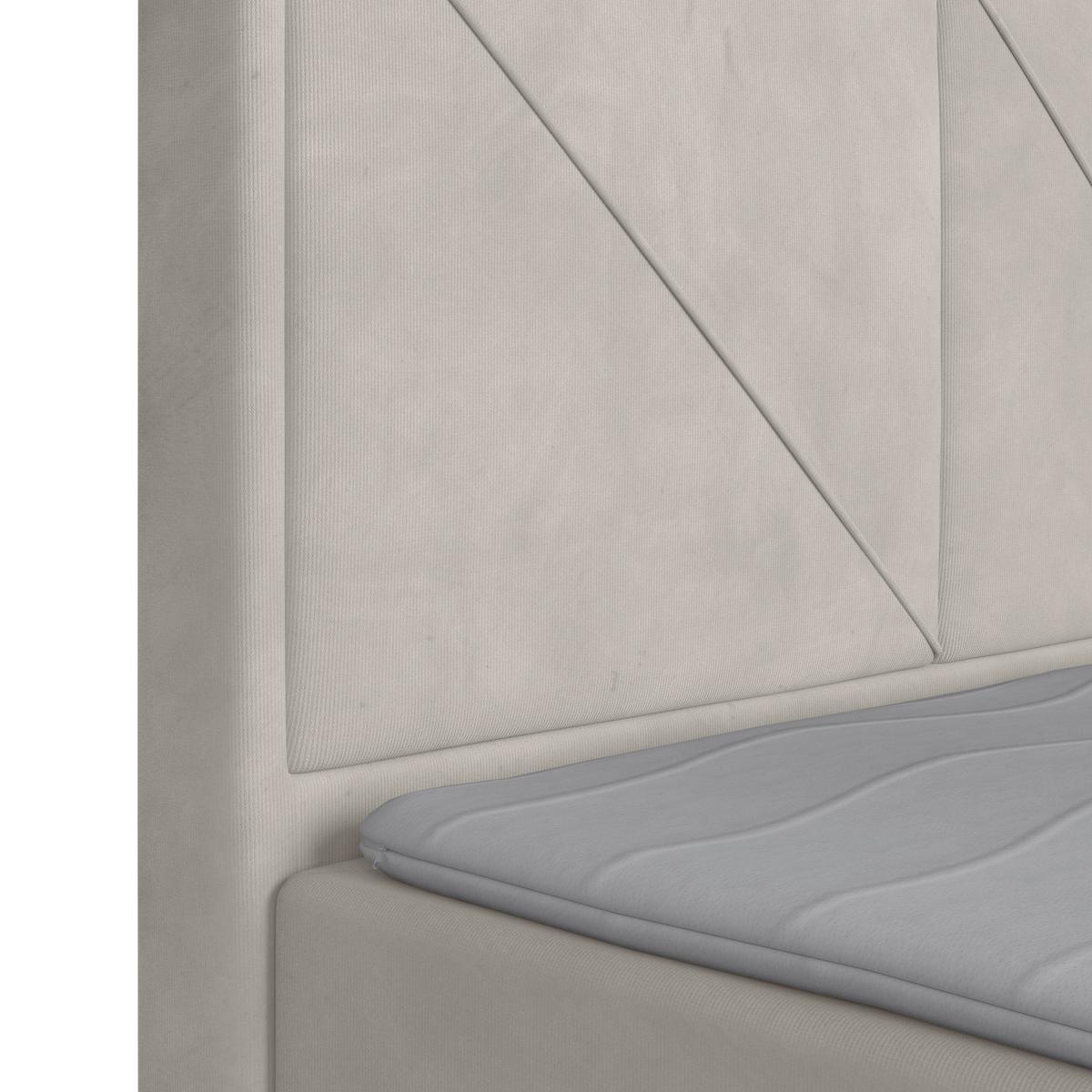 Boxspringbett mit Bettkasten Bologna 180x200 cm Creme - Hellgrau/Creme, MODERN, Holzwerkstoff/Kunststoff (180/200cm) - MID.YOU