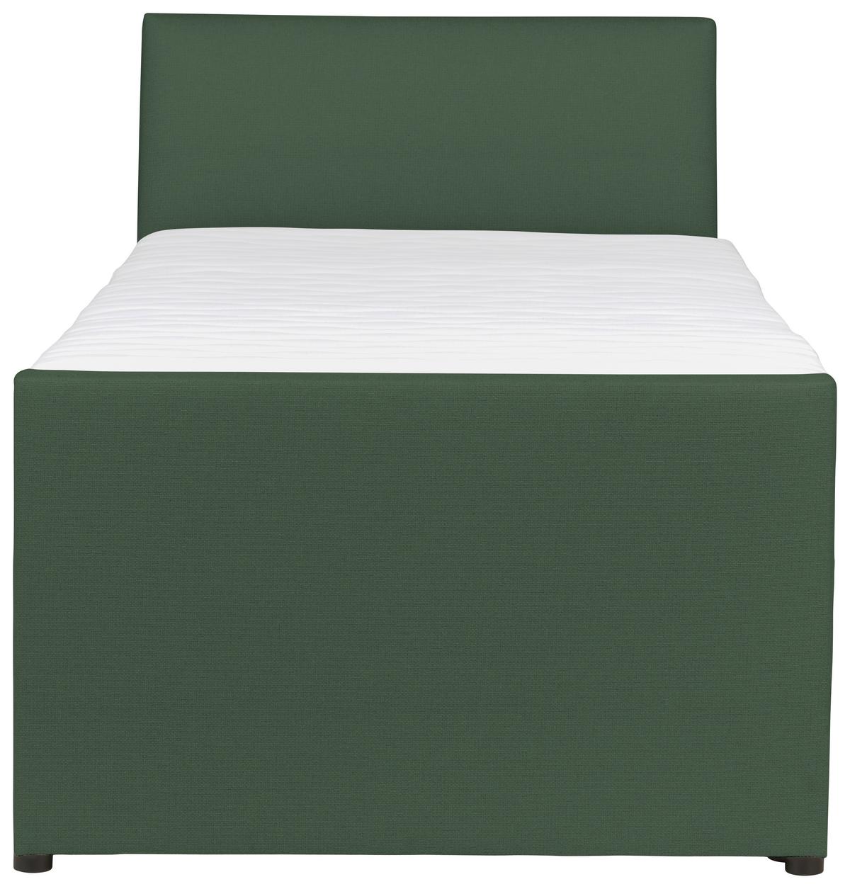 Boxspringbett Mit Bettkasten Nida 120x200 Cm Grün - Schwarz/Grün, MODERN, Holz/Textil (120/200cm) - MID.YOU