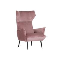 Ohrensessel Lorris - Schwarz/Rosa, KONVENTIONELL, Textil (83/110/92cm) - MID.YOU