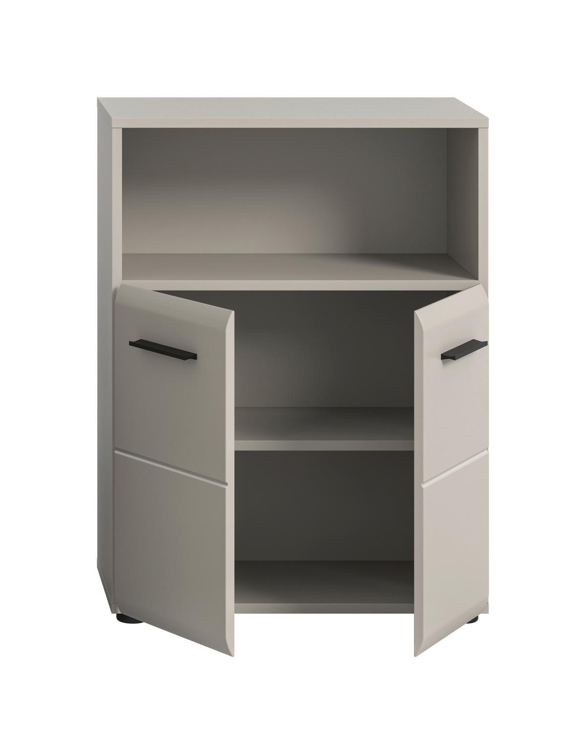 Midischrank Ice Kaschmir B: 60cm - Kaschmir/Schwarz, Trend, Holzwerkstoff (60/80/30cm) - MID.YOU