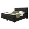Boxspringbett Mit Topper Kingsize 180x210 Köln - Silberfarben/Schwarz, KONVENTIONELL, Textil (180/115/210cm) - MID.YOU