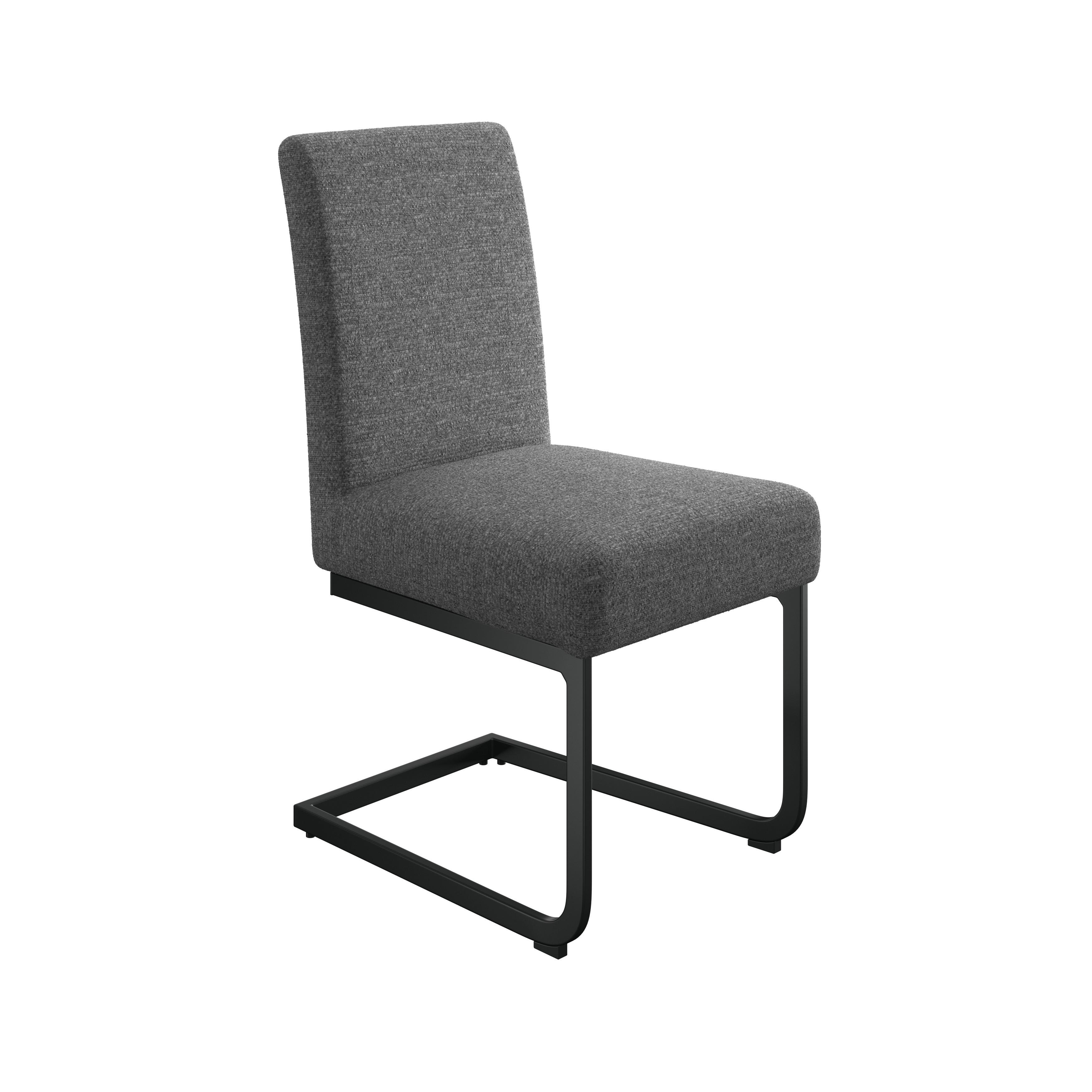 Schwingstuhl Terri Anthrazit Leinenoptik gepolstert - Anthrazit/Schwarz, MODERN, Textil/Metall (46/95/64cm) - MID.YOU