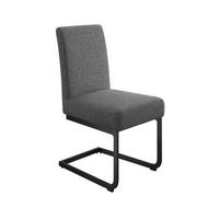 Schwingstuhl Terri Anthrazit Leinenoptik gepolstert - Anthrazit/Schwarz, MODERN, Textil/Metall (46/95/64cm) - MID.YOU