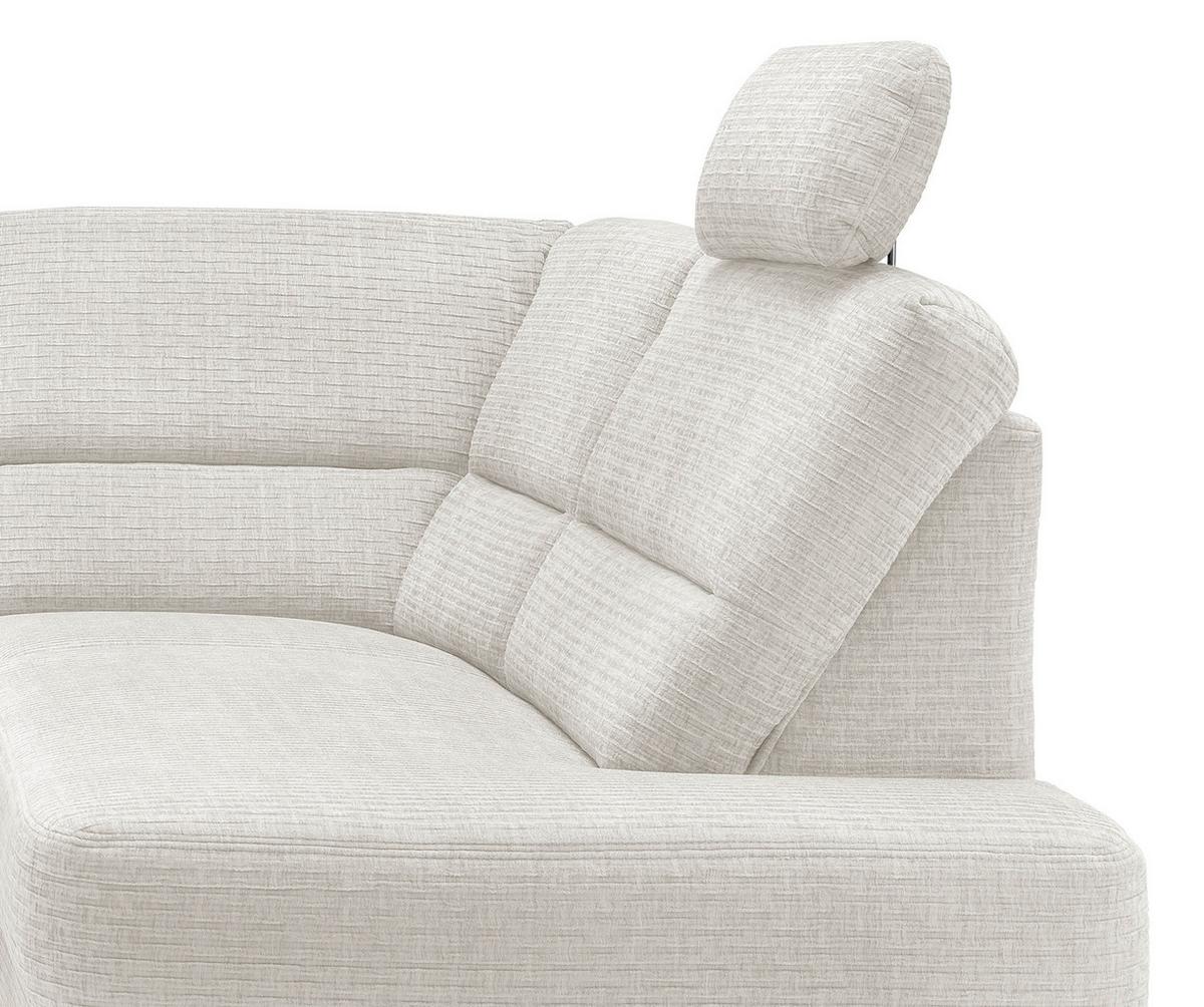 Ecksofa Cavoli Creme Relaxfunktion S: 266x190 Cm - Creme/Schwarz, MODERN, Textil (266/190cm) - Livetastic