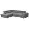 Ecksofa mit Schlaffunktion Cloud Grau 206x257 cm - Chromfarben/Grau, KONVENTIONELL, Textil (206/257cm) - Livetastic