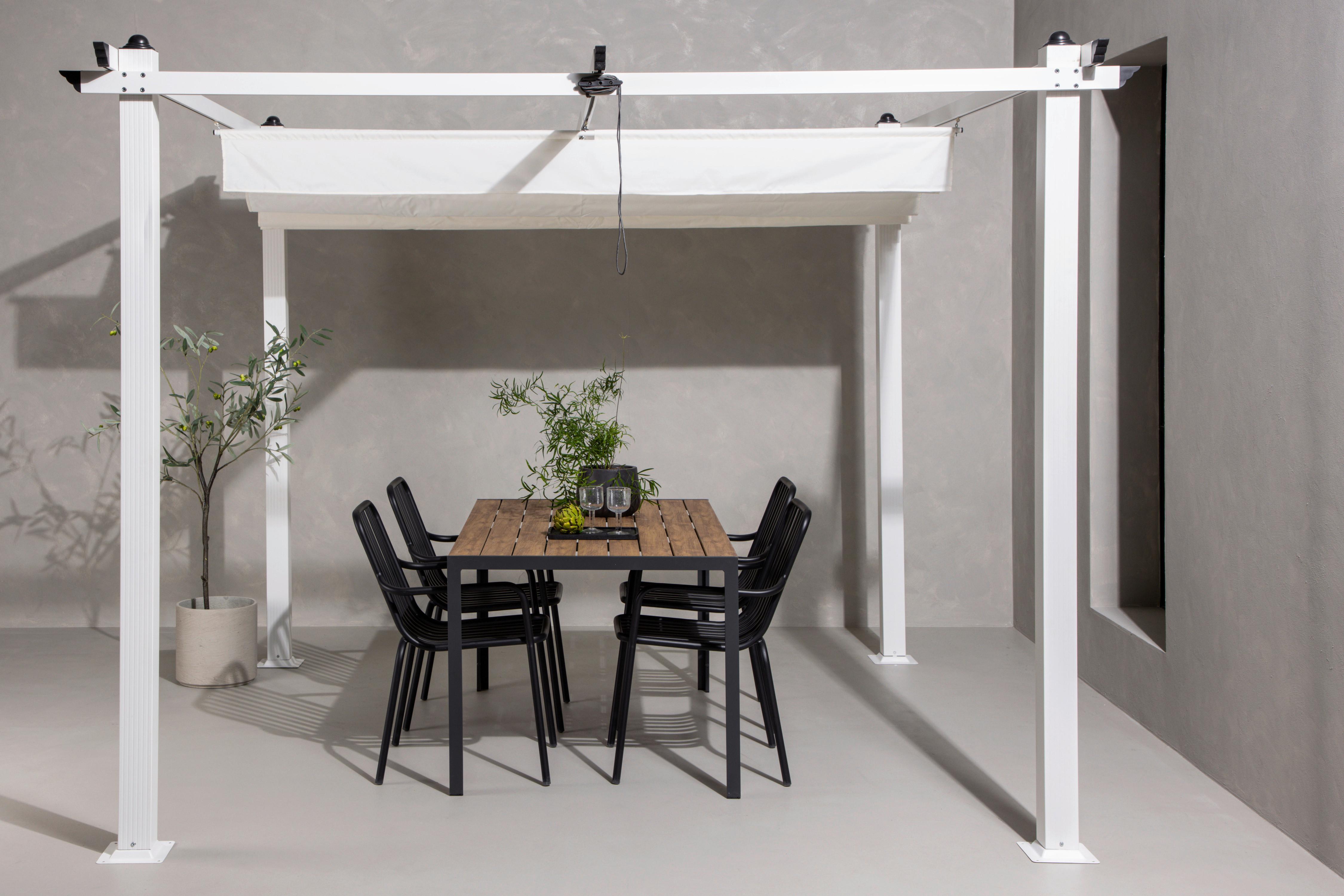 Pavillon Lazio 295x295cm Wetterfest, Gartenpavillon - Weiß, KONVENTIONELL, Textil/Metall (295/248/295cm) - Gardenson