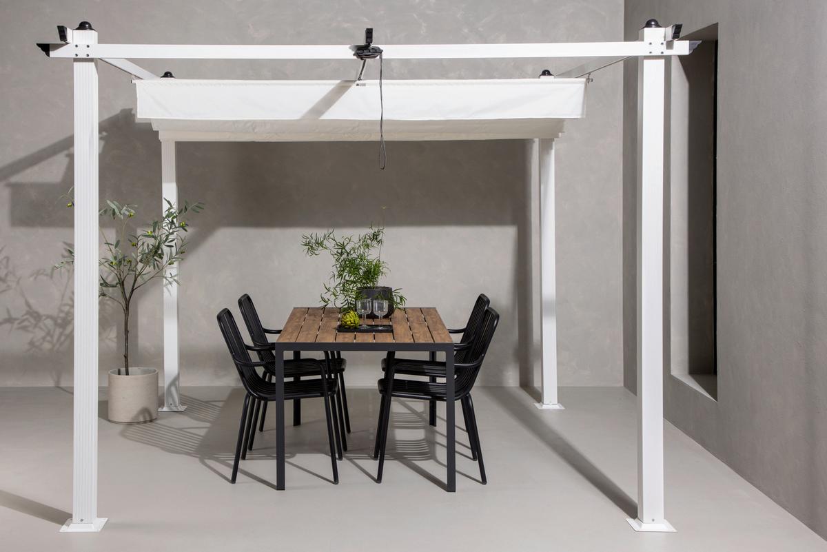 Pavillon Lazio 295x295cm Wetterfest, Gartenpavillon - Weiß, KONVENTIONELL, Textil/Metall (295/248/295cm) - Gardenson