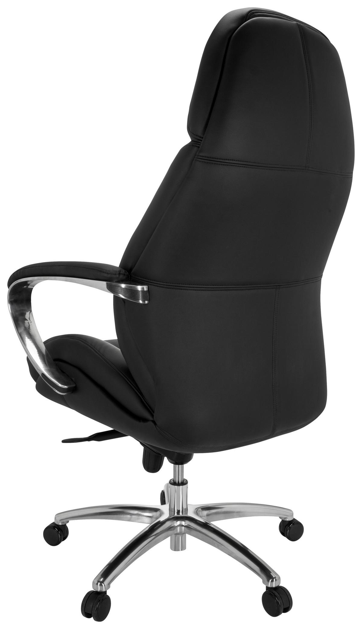 Chefsessel Brenton Xxl Schwarz - Silberfarben/Schwarz, MODERN, Kunststoff/Textil (73/137/73cm) - MID.YOU