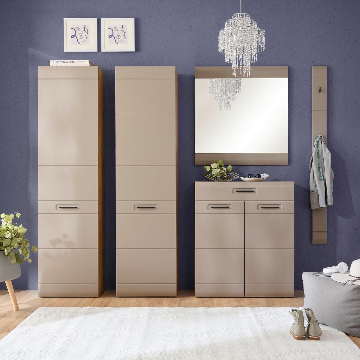 Kommode B: 85 cm Auris Basalt/Eiche Dekor - Eichefarben/Grau, MODERN (85/99,6/37,1cm) - Luca Bessoni
