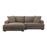 Ecksofa Pelle m. Kissen hellbraun Cord 180x265cm - Hellbraun/Schwarz, MODERN, Textil (180/265cm)