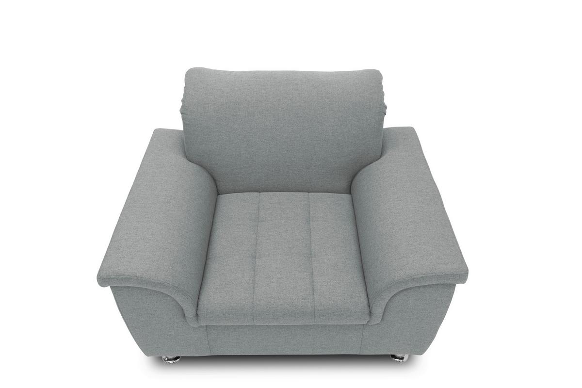 Polstersessel Franzi Grau - Chromfarben/Grau, KONVENTIONELL, Textil (120/81/105cm) - MID.YOU