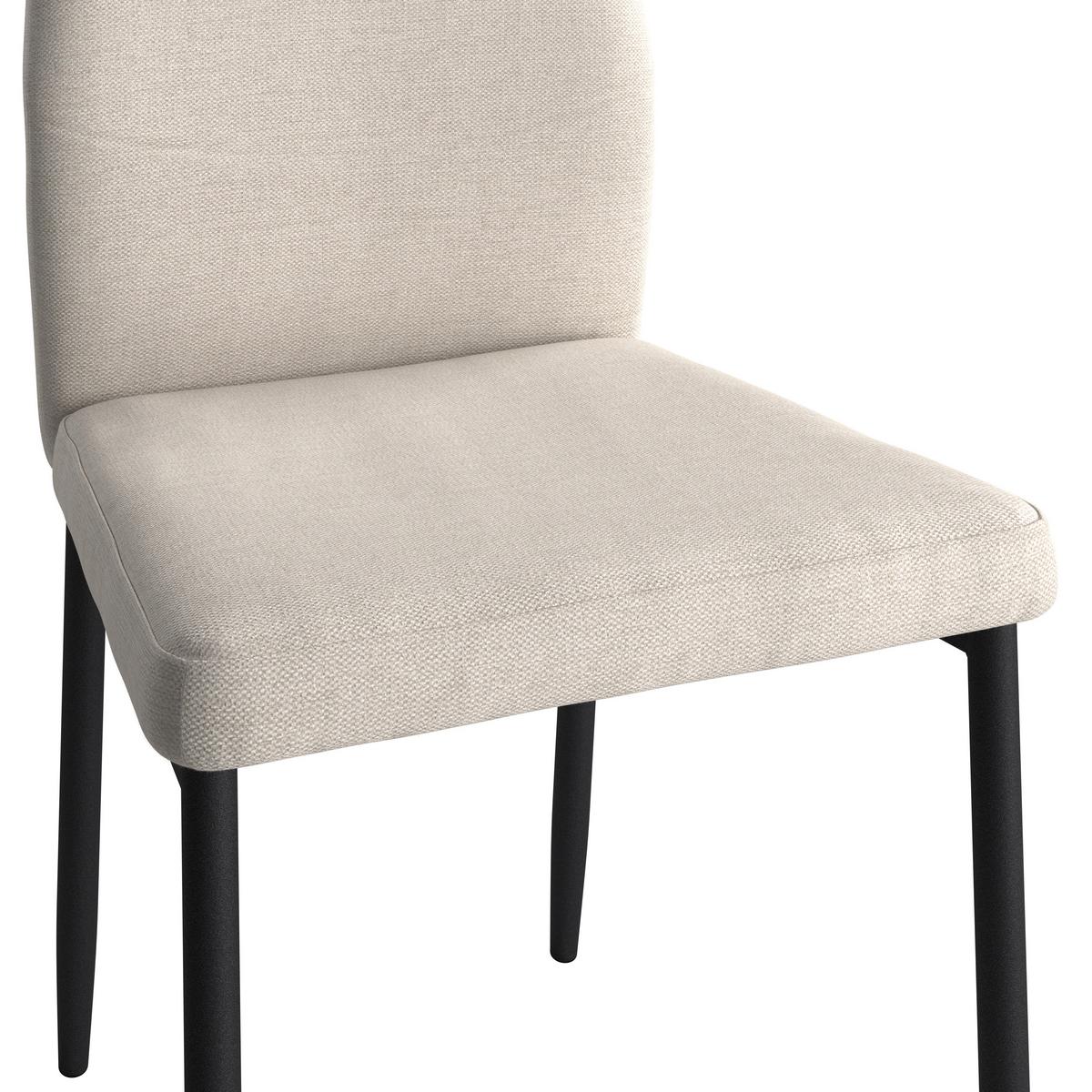 Vierfußstuhl Augusta Webstoff Beige - Beige/Schwarz, MODERN, Textil/Metall (45/87/55cm) - Kela