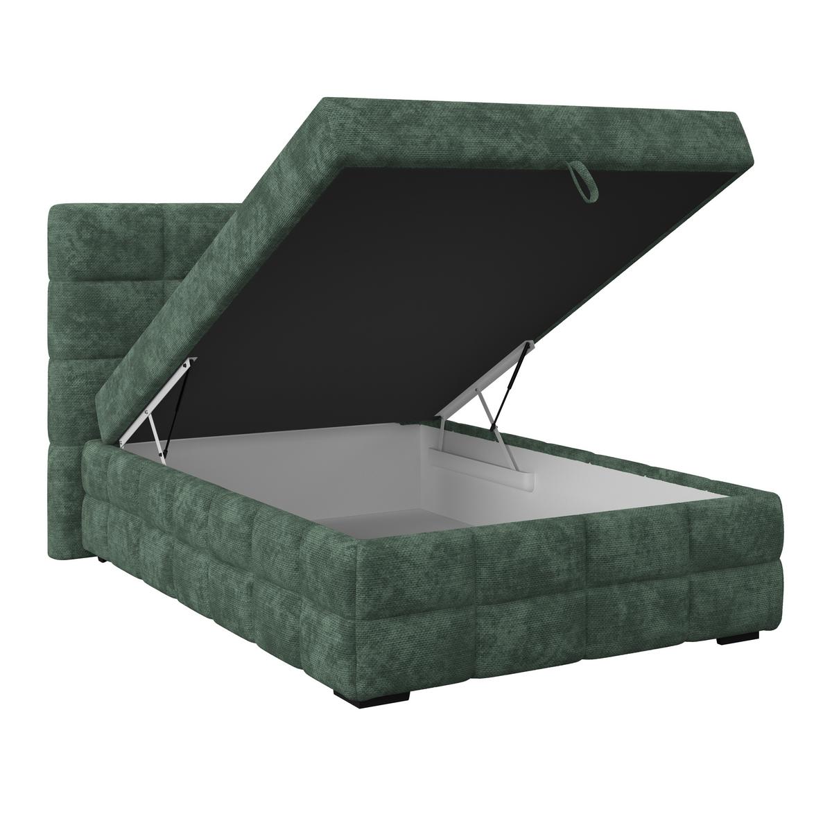 Polsterbett Vega Grün, Lf: 140 X 200 Cm - Grün, Trend, Holz/Textil (140/200cm)