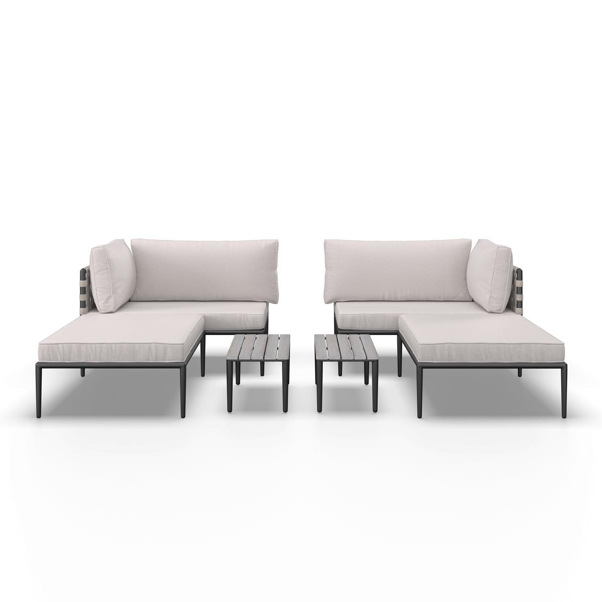 TERASOVÁ SEDACIA SÚPRAVA ENJA - čierna/sivá, Modern, kov/textil (104/60/70cm) - Bessagi Garden