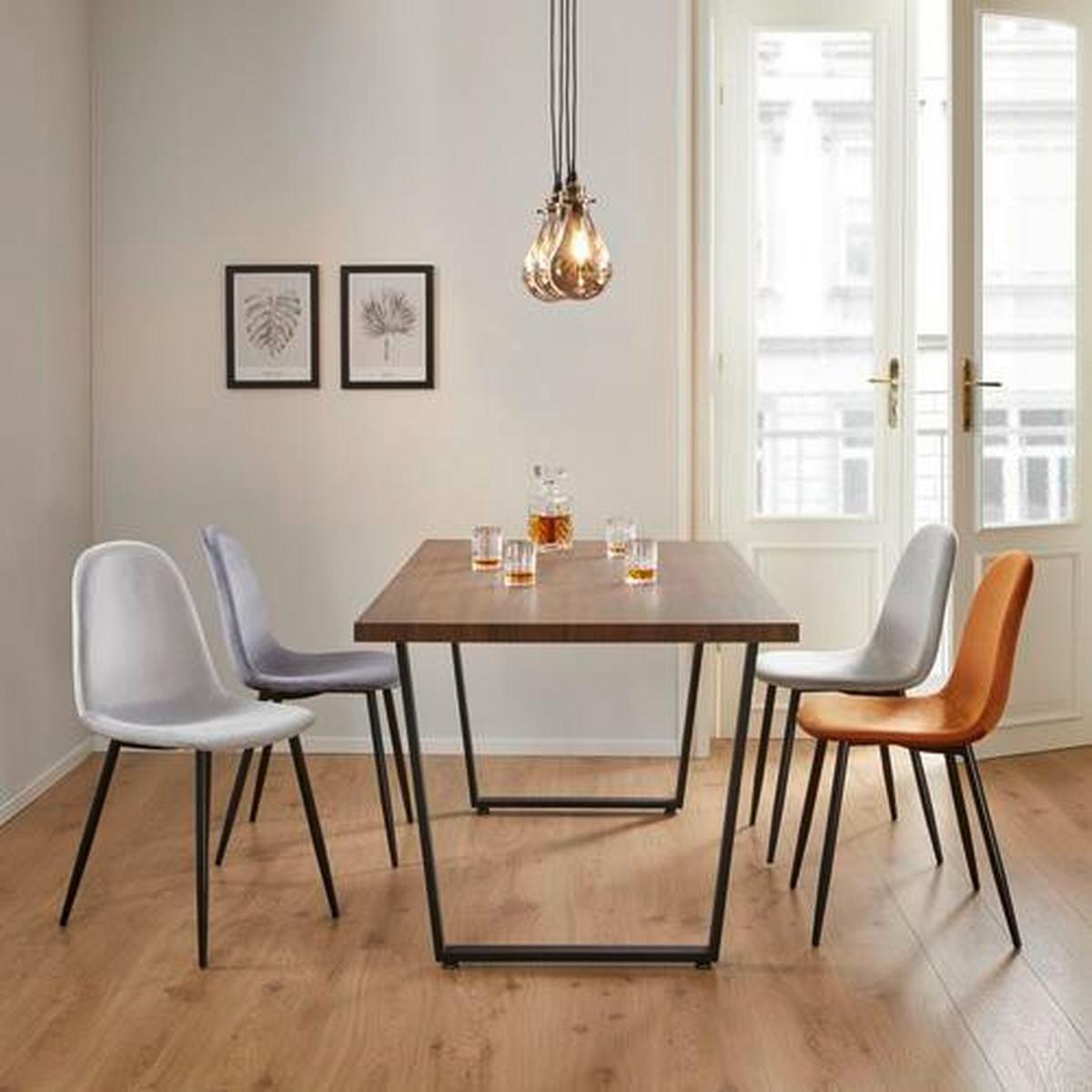 Židle Lio - černá/rezavá, Moderní, kov/dřevo (43/86/55cm) - Modern Living