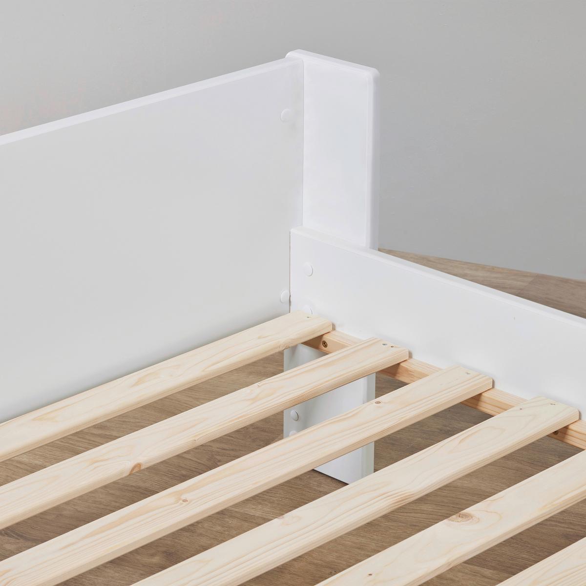 Kinder-/Juniorbett Pure Weiß, Lf: 90x200 cm - Weiß/Naturfarben, MODERN, Holz/Holzwerkstoff (90/200cm) - MID.YOU