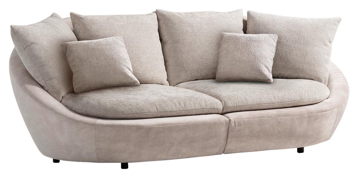 BIGSOFA MAUI - Beige/Silberfarben, MODERN, Textil (280/87/131cm) - Trendmanufaktur
