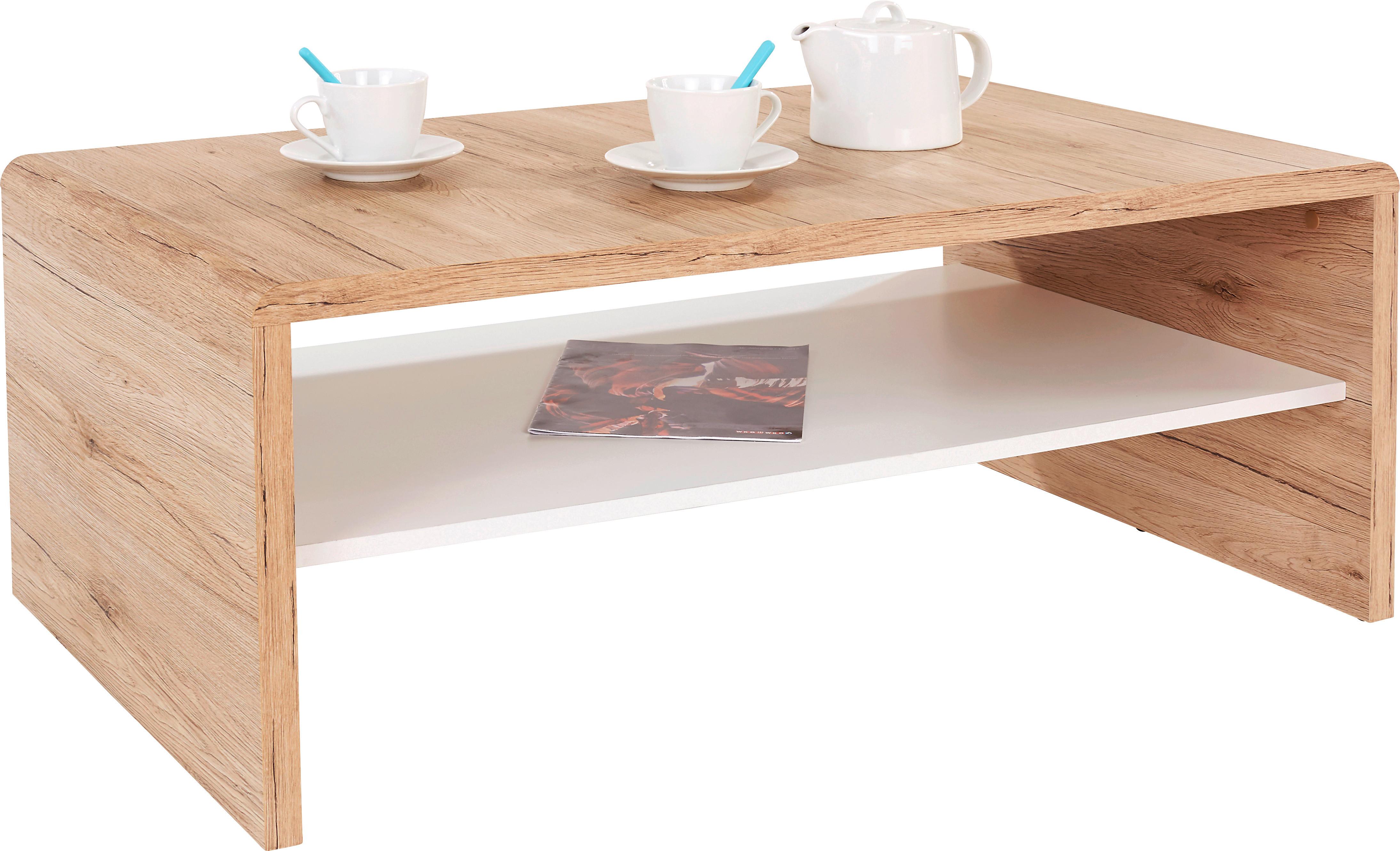 Couchtisch Mit Ablagefach Cala Luna San Remo Eiche Dekor/weiß - Weiß/Eiche San Remo, MODERN, Holzwerkstoff (100/40/59cm)