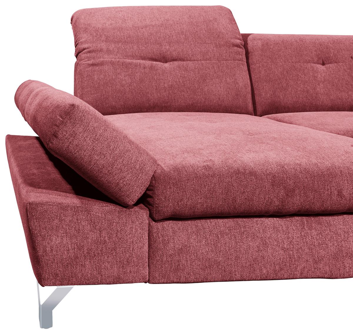 Ecksofa Melfi Beere U: 168 cm - Beere/Silberfarben, MODERN, Textil (168/350/245cm) - MID.YOU