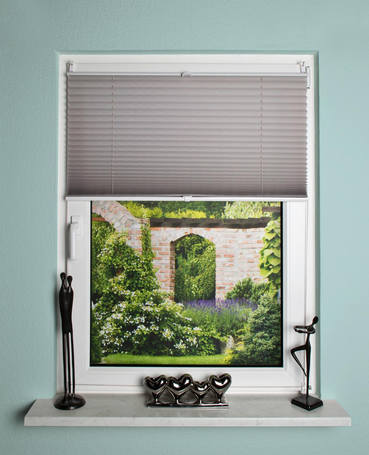 Plissee Grau B: 70 Cm - Grau, Design, Textil (70/130cm)
