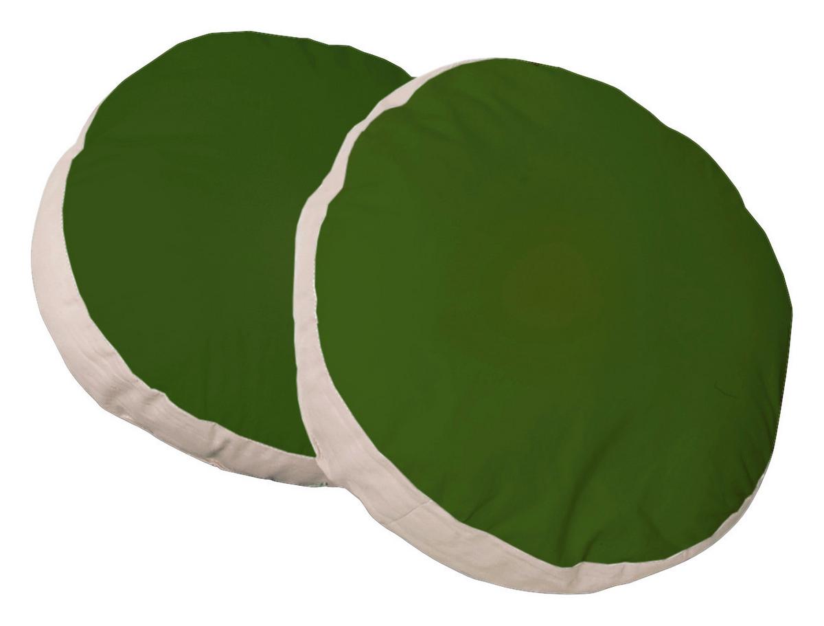 Zierkissen 40x40 cm Baumwolle Grün/Beige - Grün, KONVENTIONELL, Textil (40/40cm) - MID.YOU