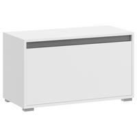 Garderobenbank Torino Weiß B: 76 cm - Silberfarben/Grau, KONVENTIONELL, Holzwerkstoff (76/44/35cm) - MID.YOU