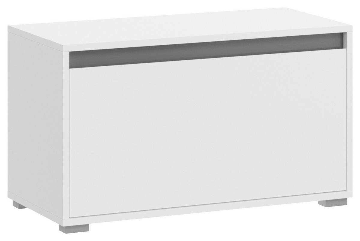 Garderobenbank Torino Weiß B: 76 Cm - Silberfarben/Grau, KONVENTIONELL, Holzwerkstoff (76/44/35cm) - MID.YOU