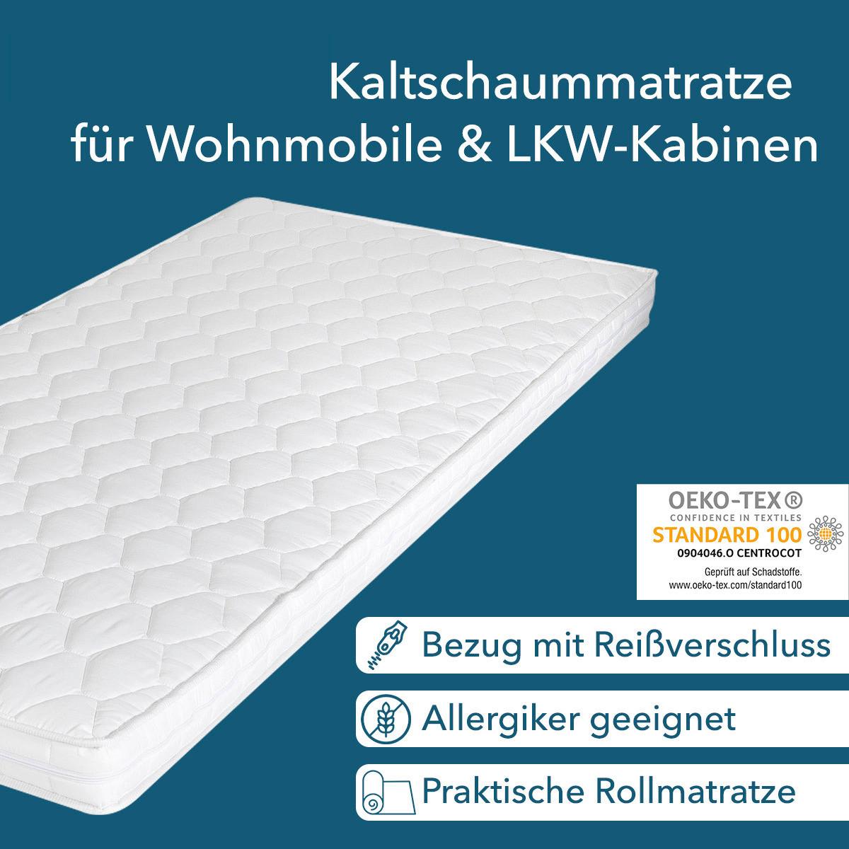 Kaltschaummatratze Caravan 90x190 cm H2 H: 10 cm - Weiß, Basics, Kunststoff/Textil (90/190cm) - P & B