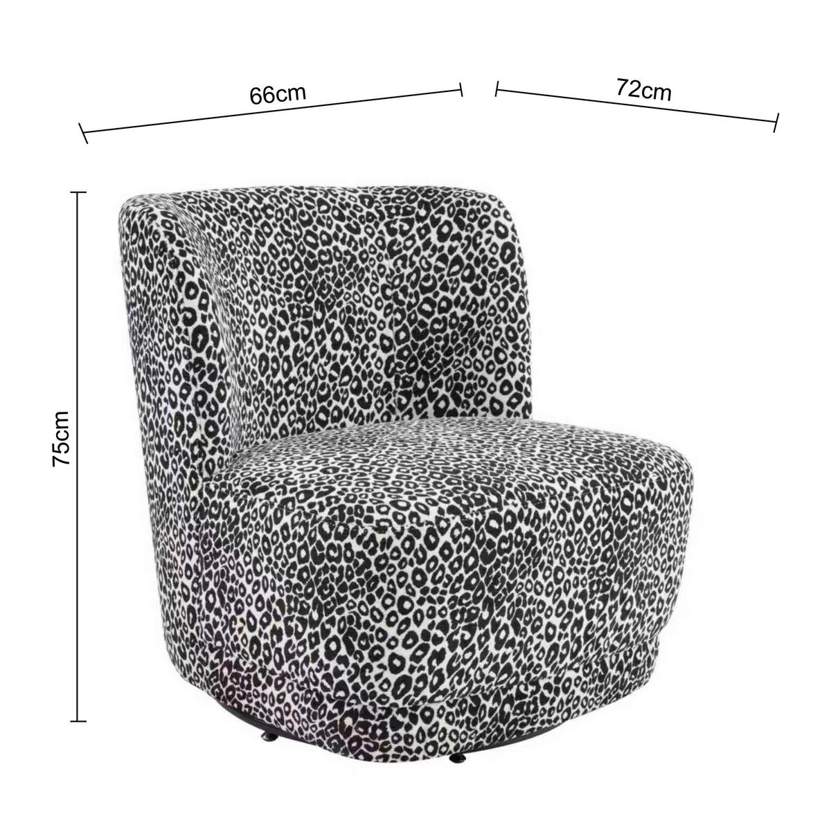 Designové křeslo BACA, černo-bílá žin., max. 140 kg - bílá/černá, Lifestyle, kov/dřevo (66/75/72cm) - Mömax