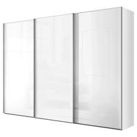 Schwebetürenschrank Lumos Weißglas, B: 249cm - Weiß, Trend, Glas/Holzwerkstoff (249/222/68cm) - Luca Bessoni