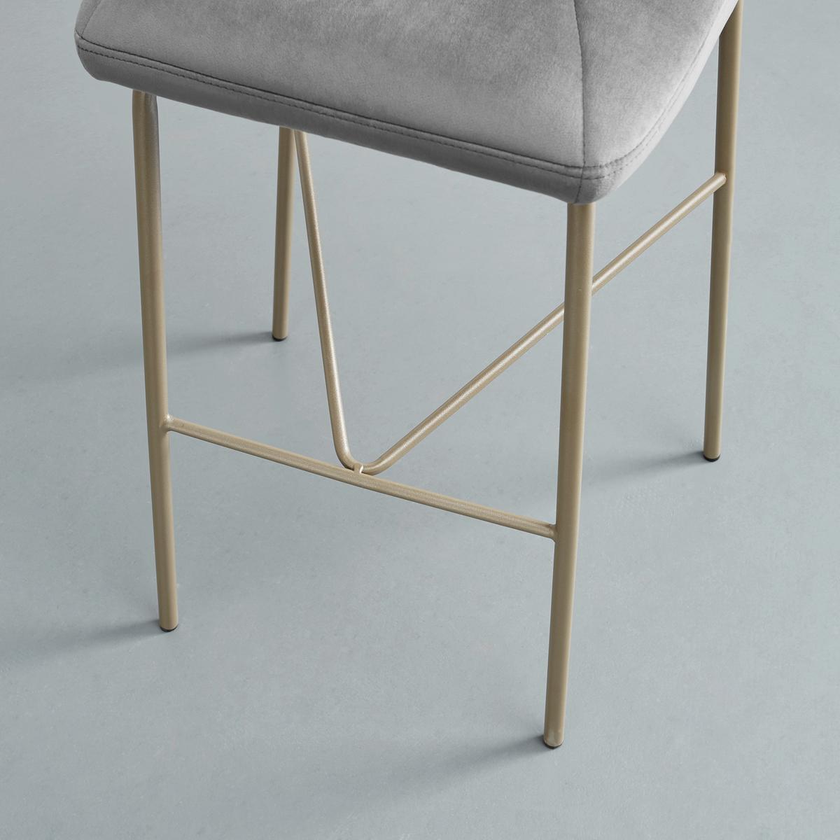 Barová stolička TARA - sivá/šampanská, Modern, kov/drevo (53/110/57cm) - Modern Living