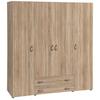 Drehtürenschrank mit Laden 161cm Base, Eichefarben - Eichefarben, KONVENTIONELL, Holzwerkstoff (161/176/53cm) - P & B