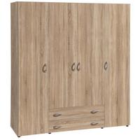 Drehtürenschrank mit Laden 161cm Base, Eichefarben - Eichefarben, KONVENTIONELL, Holzwerkstoff (161/176/53cm) - P & B