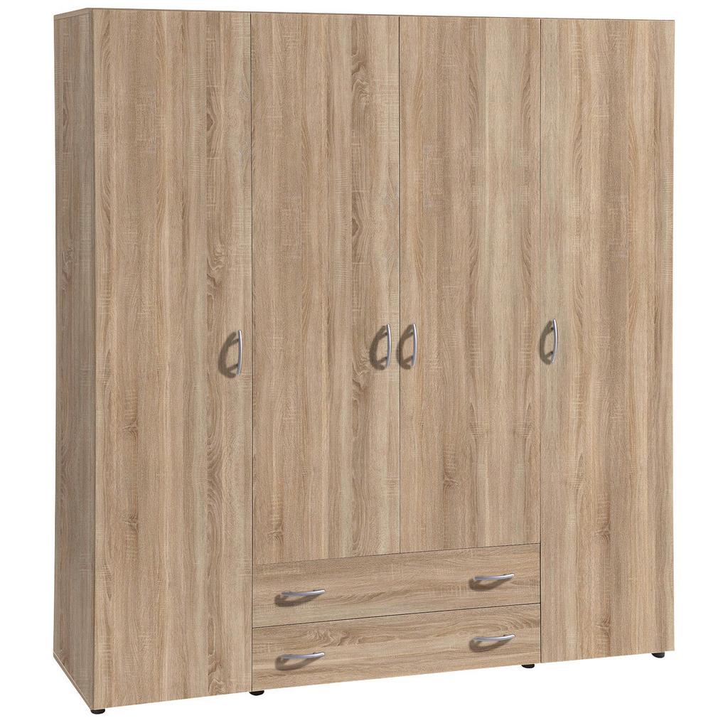 Drehtürenschrank mit Laden 161cm Base, Eichefarben