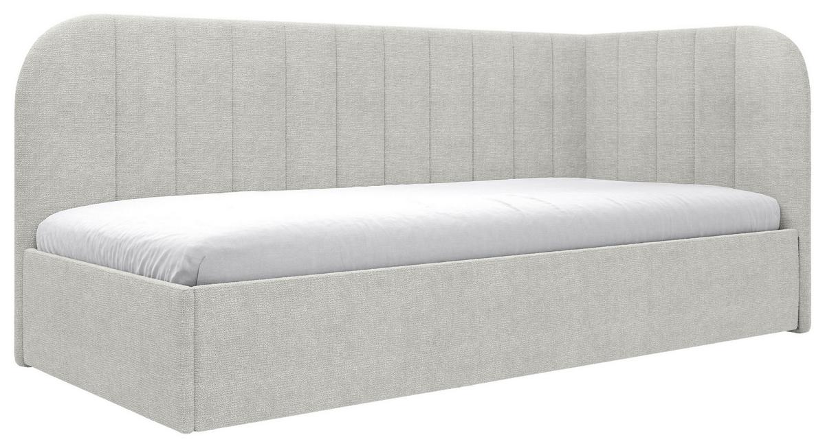 Polsterbett Millow Rechts Beige Lf: 90x200 Cm - Beige/Schwarz, MODERN, Holz/Holzwerkstoff (90/200cm) - MID.YOU