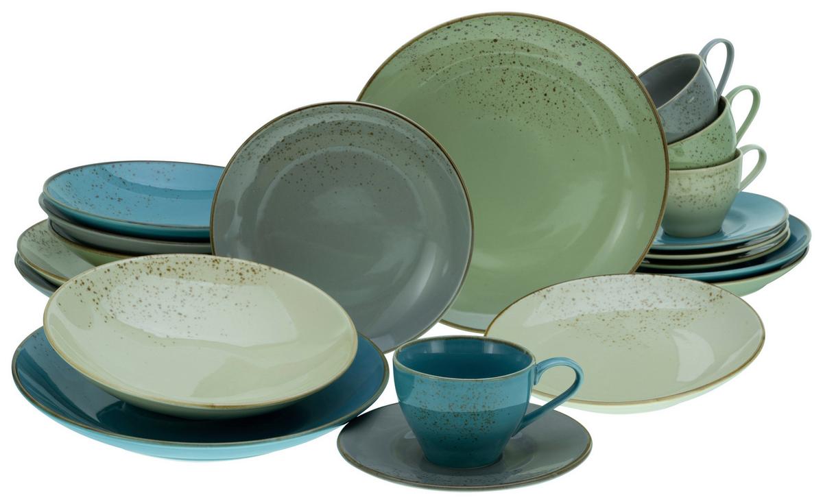 Kombiservice Keramik 4 Personen Geschirr Set - Multicolor, Basics, Keramik - Creatable